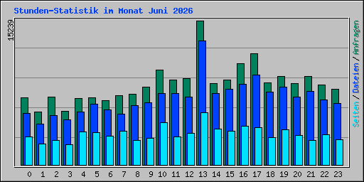 Stunden-Statistik im Monat Juni 2026